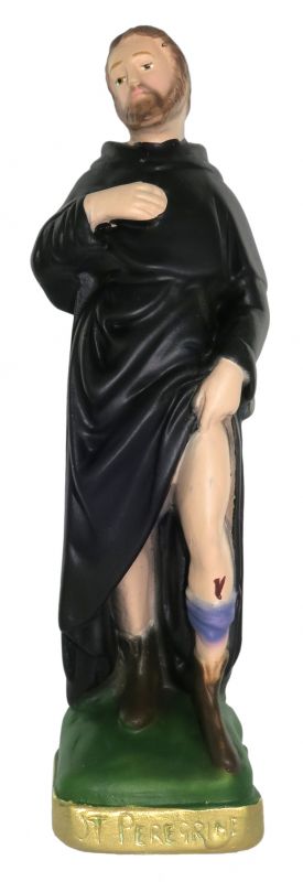 statua san pellegrino laziosi in gesso dipinta a mano - 20 cm