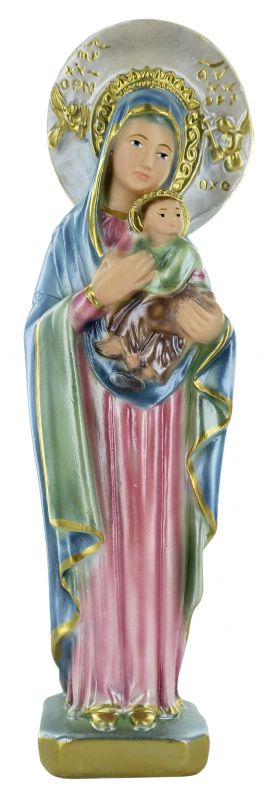 statua madre del perpetuo soccorso in gesso madreperlato dipinta a mano - circa 20 cm