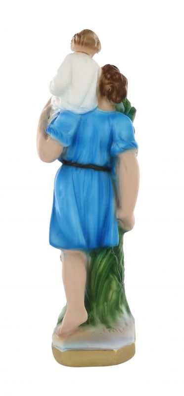 statua san cristoforo in gesso dipinta a mano - 20 cm