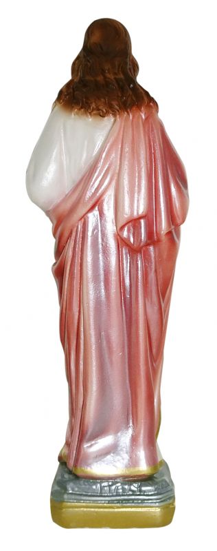 statua sacro cuore di gesù in gesso madreperlato dipinta a mano - 20 cm