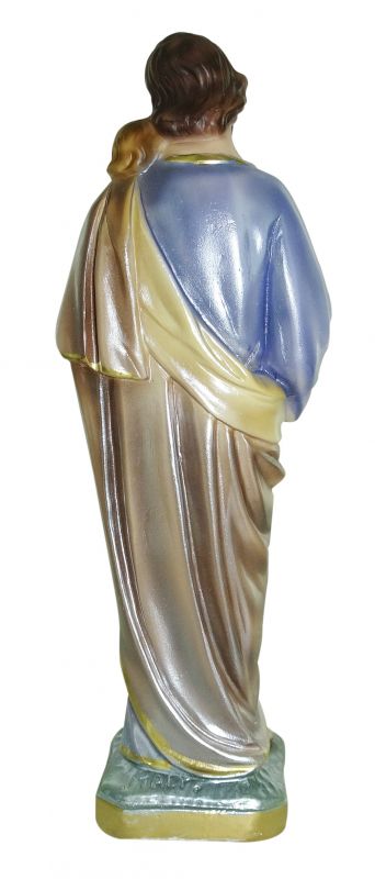 statua san giuseppe in gesso madreperlato dipinta a mano - 20 cm