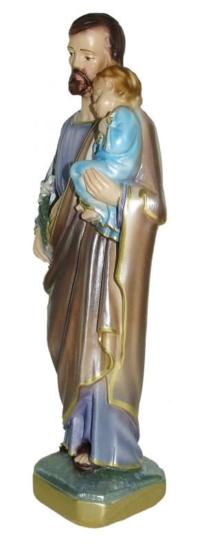 statua san giuseppe in gesso madreperlato dipinta a mano - 20 cm
