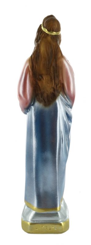 statua santa lucia in gesso madreperlato dipinta a mano - 20 cm