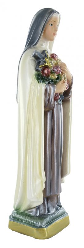 statua santa teresa di lisieux in gesso madreperlato dipinta a mano - circa 20 cm