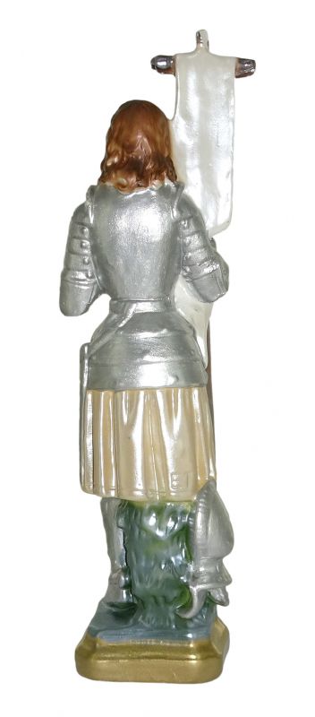 statua santa giovanna d'arco in gesso madreperlato dipinta a mano - circa 20 cm