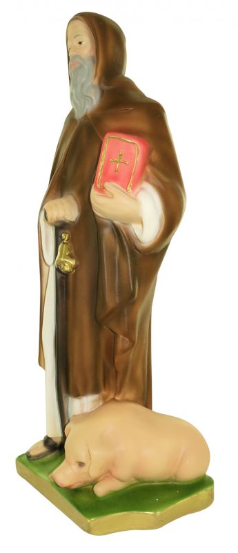 statua di sant'antonio abate / eremita in gesso dipinta a mano - 33 cm