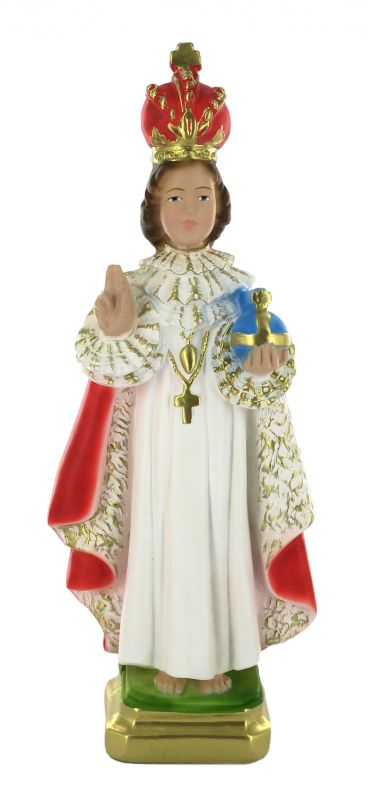 statua gesù bambino di praga in gesso dipinta a mano - 30 cm