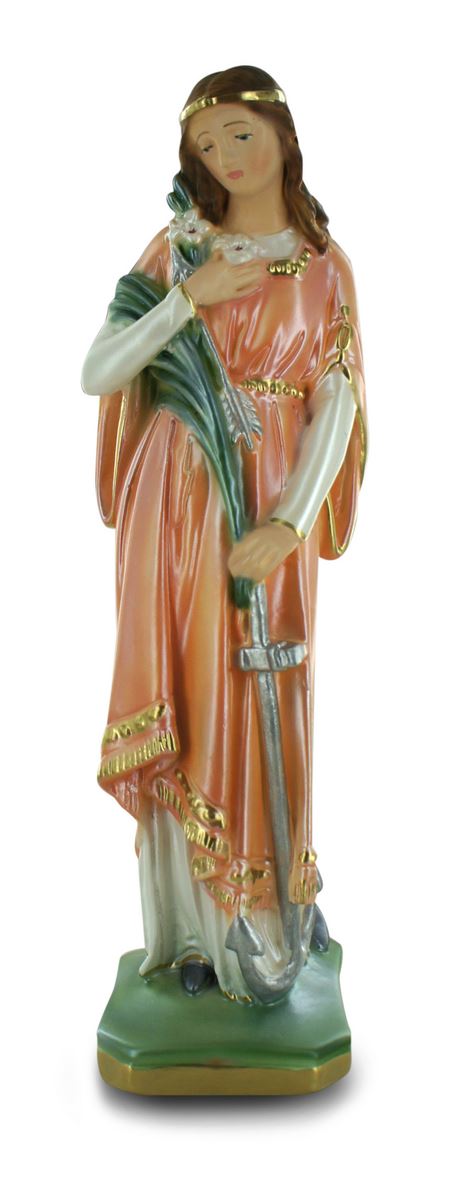 statua santa filomena in gesso madreperlato dipinta a mano - circa 30 cm