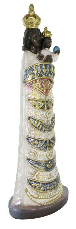 statua madonna di loreto in gesso madreperlato dipinta a mano - circa 30 cm