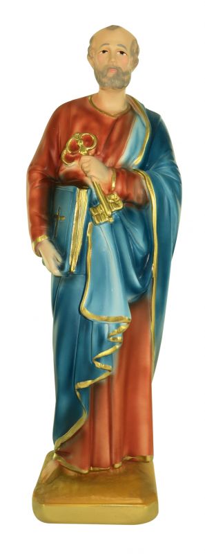 statua san pietro in gesso dipinta a mano - 30 cm