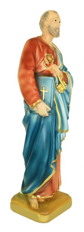 statua san pietro in gesso dipinta a mano - 30 cm