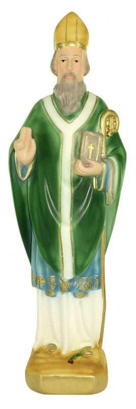 statua san patrizio / st. patrick in gesso dipinta a mano - 30 cm