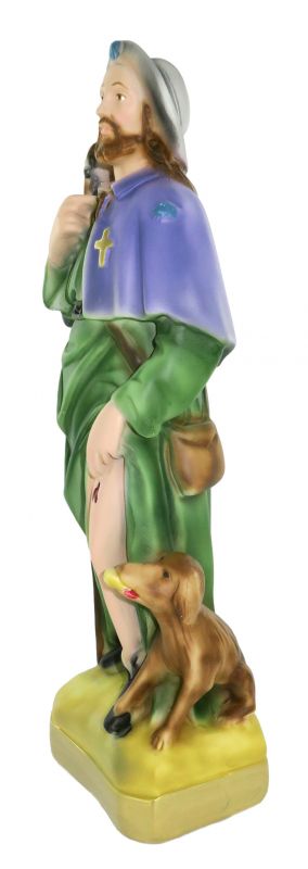 statua san rocco in gesso dipinta a mano - 30 cm
