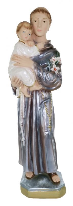 statua sant'antonio in gesso madreperlato dipinta a mano - 30 cm