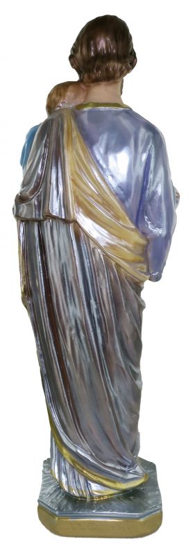 statua san giuseppe in gesso madreperlato dipinta a mano - 30 cm