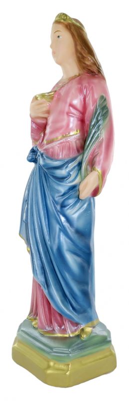 statua santa lucia in gesso madreperlato dipinta a mano - 30 cm