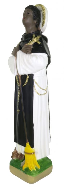 statua san martino de porres in gesso dipinta a mano - circa 30 cm