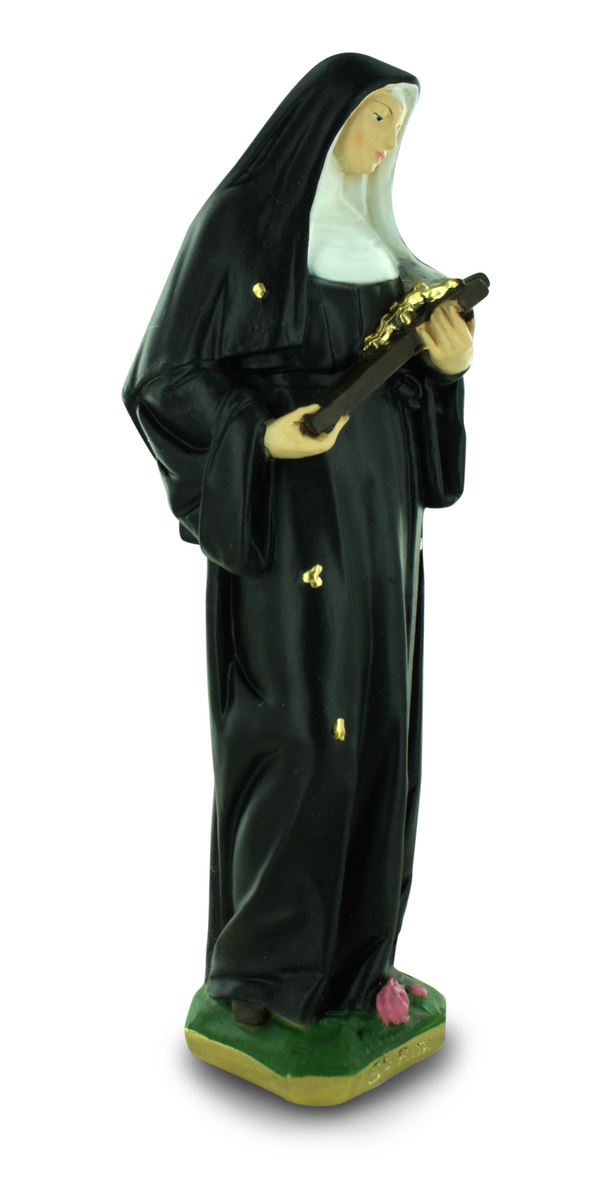 statua santa rita in gesso dipinta a mano - 30 cm