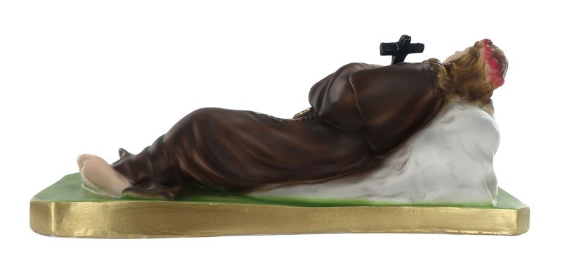 statua santa rosalia coricata in gesso dipinta a mano - 30 cm