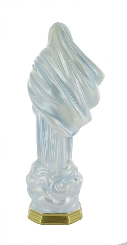 statua madonna di medjugorje in gesso madreperlato dipinta a mano - 33 cm