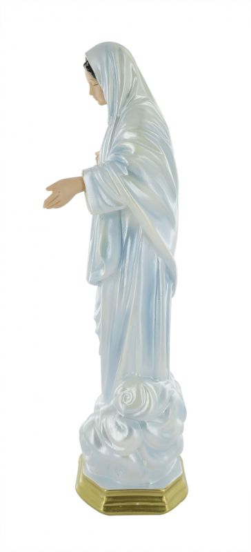 statua madonna di medjugorje in gesso madreperlato dipinta a mano - 33 cm