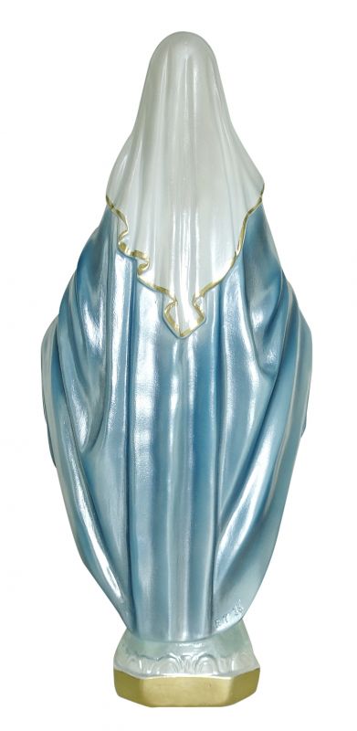 statua madonna miracolosa in gesso madreperlato dipinta a mano - 33 cm
