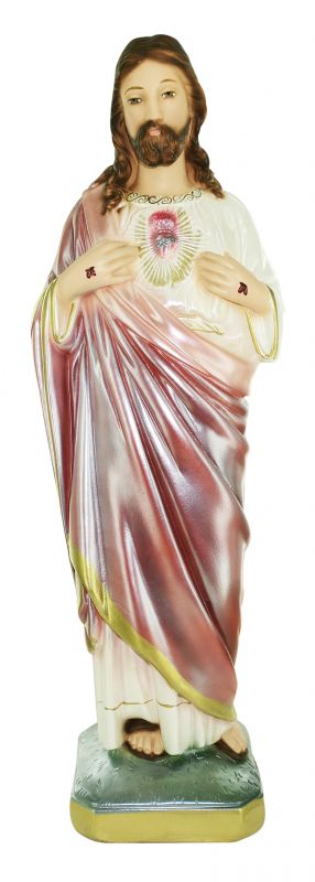 statua gesù misericordioso in resina dipinta a mano - 40 cm