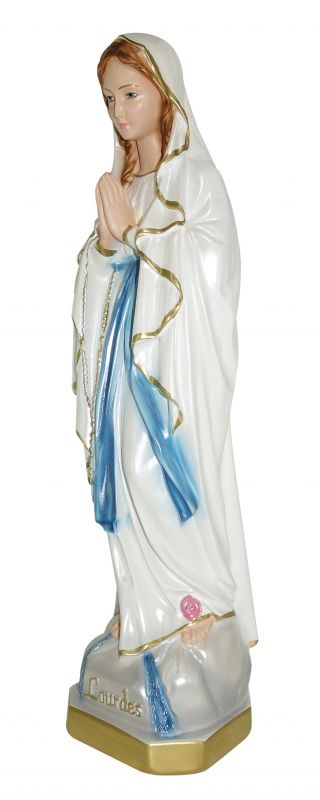 statua madonna di lourdes in gesso madreperlato dipinta a mano - 40 cm