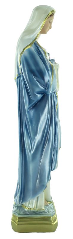 statua sacro cuore di maria in gesso madreperlato dipinta a mano - 40 cm