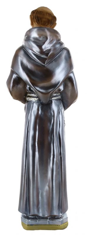 statua san francesco in gesso madreperlato dipinta a mano - 40 cm