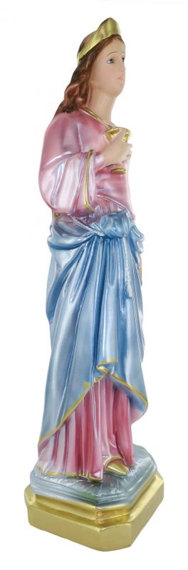 statua santa lucia in gesso madreperlato dipinta a mano - 40 cm