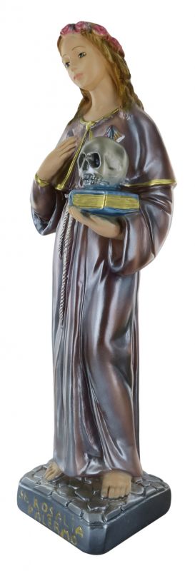 statua santa rosalia in gesso madreperlato dipinta a mano - 40 cm