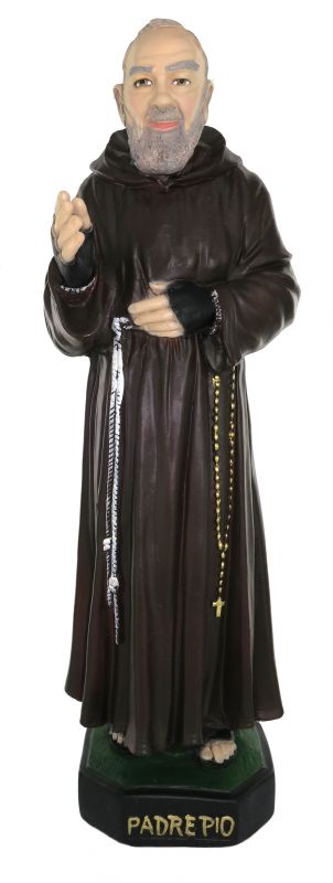 statua padre pio in gesso dipinta a mano - 43 cm