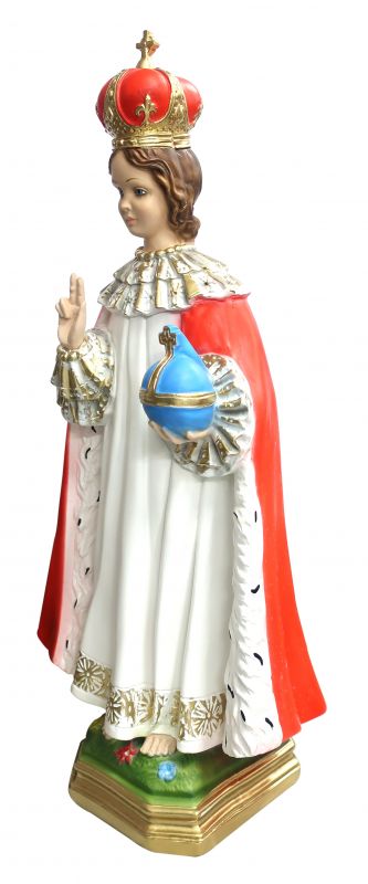 statua gesù bambino di praga in gesso dipinta a mano - 50 cm