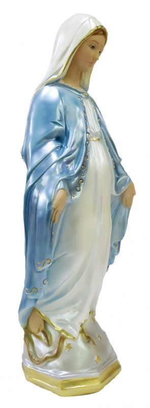 statua madonna miracolosa in gesso madreperlato dipinta a mano - 50 cm