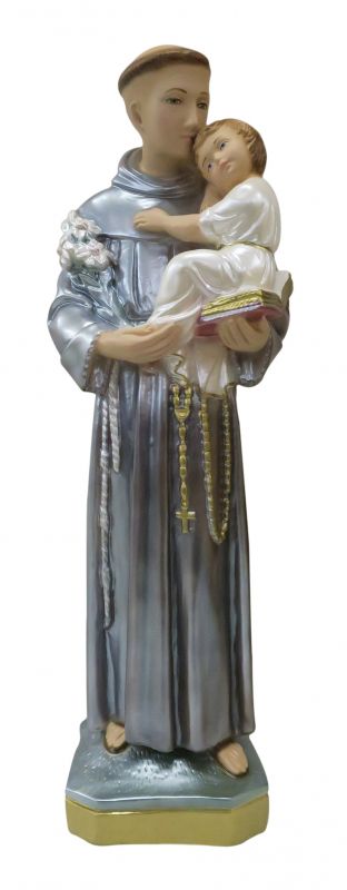 statua sant'antonio in gesso madreperlato dipinta a mano - 50 cm
