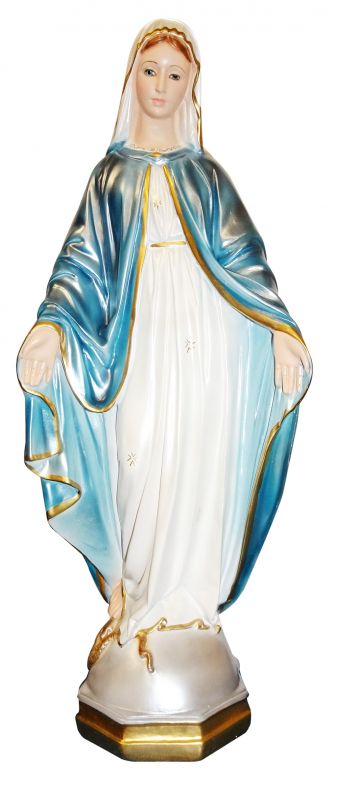 statua madonna miracolosa in gesso madreperlato dipinta a mano - 60 cm