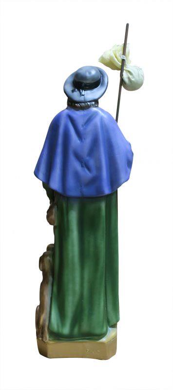 statua san rocco in gesso dipinta a mano - circa 60 cm
