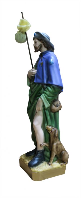 statua san rocco in gesso dipinta a mano - circa 60 cm