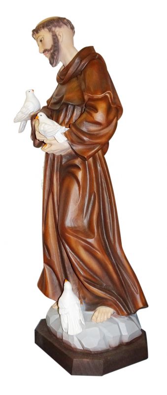 statua san francesco in resina dipinta a mano - 60 cm