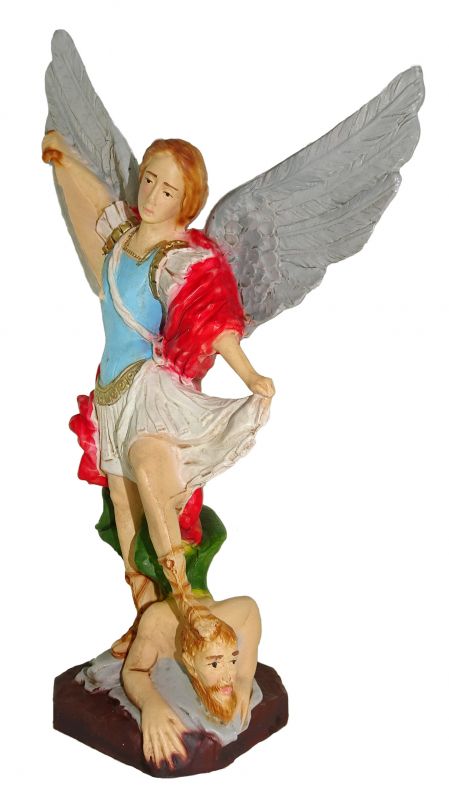 statua da esterno san michele arcangelo in materiale infrangibile dipinta a mano cm 20