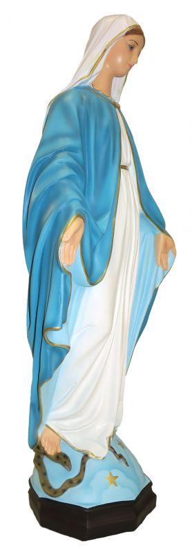 statua da esterno della madonna della medaglia miracolosa in materiale infrangibile, dipinta a mano, da circa 130 cm