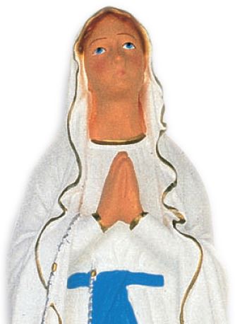 statua da esterno della madonna di lourdes in materiale infrangibile, dipinta a mano, da circa 16 cm