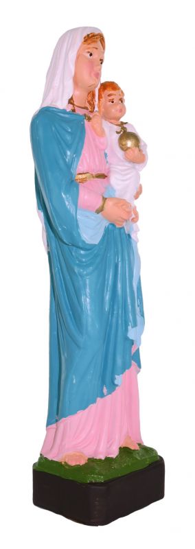 statua da esterno della madonna con bambino in materiale infrangibile, dipinta a mano, da circa 16 cm