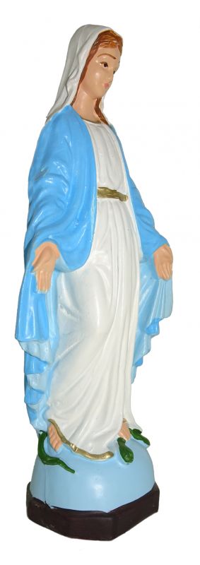 statua da esterno della madonna della medaglia miracolosa in materiale infrangibile, dipinta a mano, da circa 16 cm