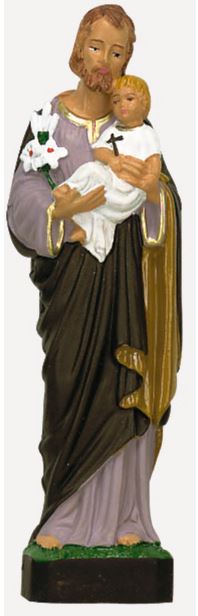 statua da esterno di san giuseppe in materiale infrangibile, dipinta a mano, da circa 16 cm