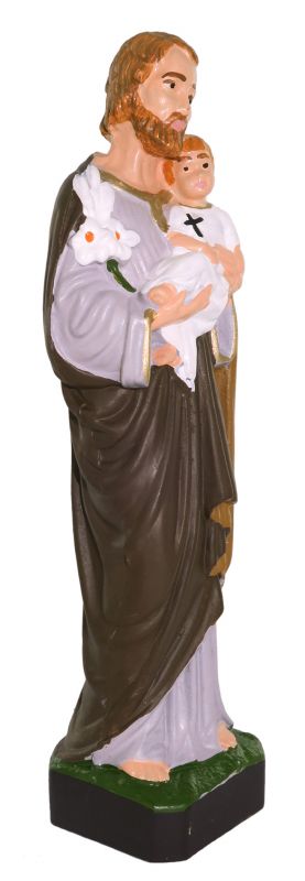 statua da esterno di san giuseppe in materiale infrangibile, dipinta a mano, da circa 16 cm