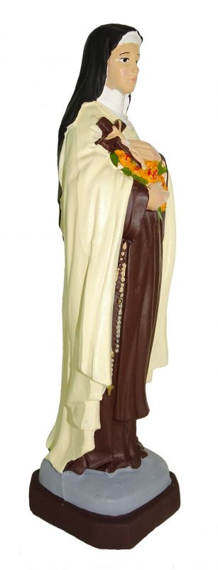 statua da esterno di santa teresa in materiale infrangibile, dipinta a mano, da circa 20 cm