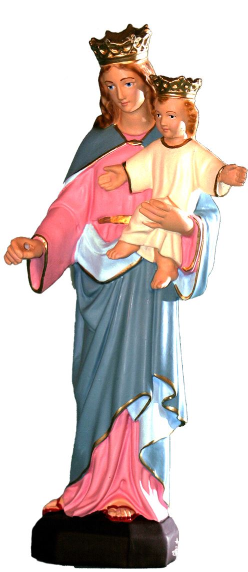 statua da esterno della madonna ausiliatrice in materiale infrangibile, dipinta a mano, da 30 cm 