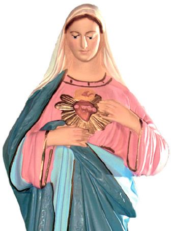 statua da esterno del sacro cuore di maria in materiale infrangibile, dipinta a mano, da circa 40 cm